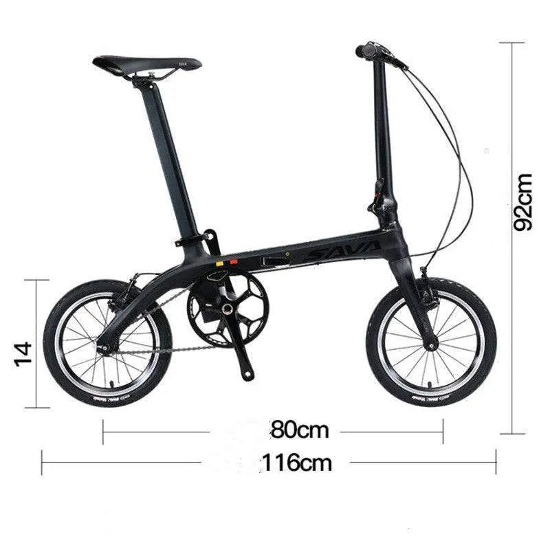 14 Inch SAVA Z0 Carbon Fiber Folding Bike - SAVA Carbon Bike