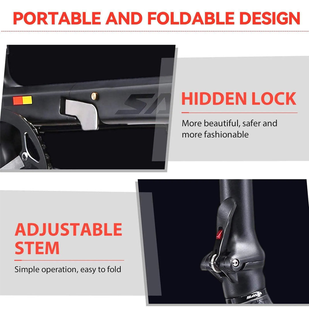 14 Inch SAVA Z0 Carbon Fiber Folding Bike - SAVA Carbon Bike