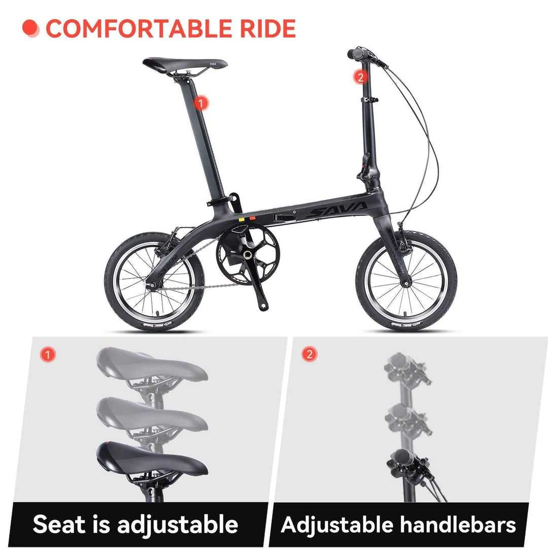 14 Inch SAVA Z0 Carbon Fiber Folding Bike - SAVA Carbon Bike