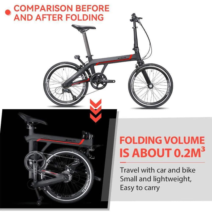 20 Inch SAVA Z3 Carbon fiber Folding Bike 9Speed - SAVA Carbon Bike