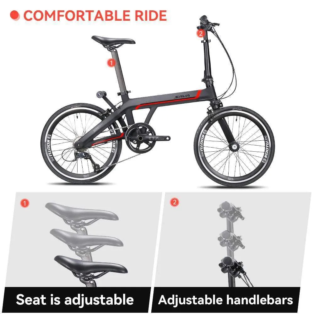 20 Inch SAVA Z3 Carbon fiber Folding Bike 9Speed - SAVA Carbon Bike