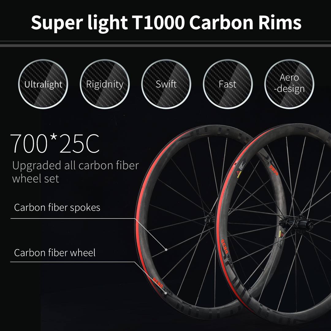 700*25c carbon fiber wheels