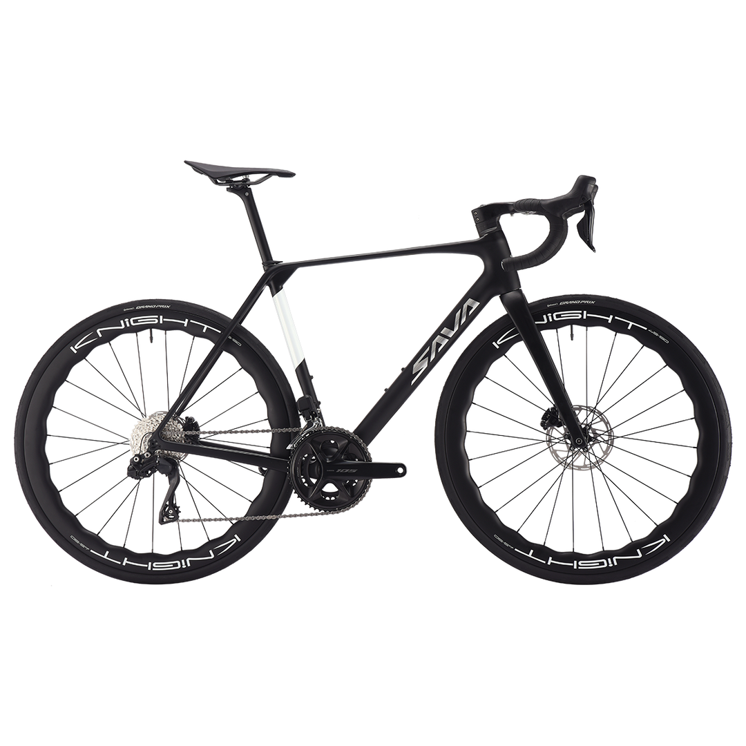 SAVA AeroX SLR7 105 Di2 Carbon Road Bike 24 speed-Knight carbon wheelsets-Black
