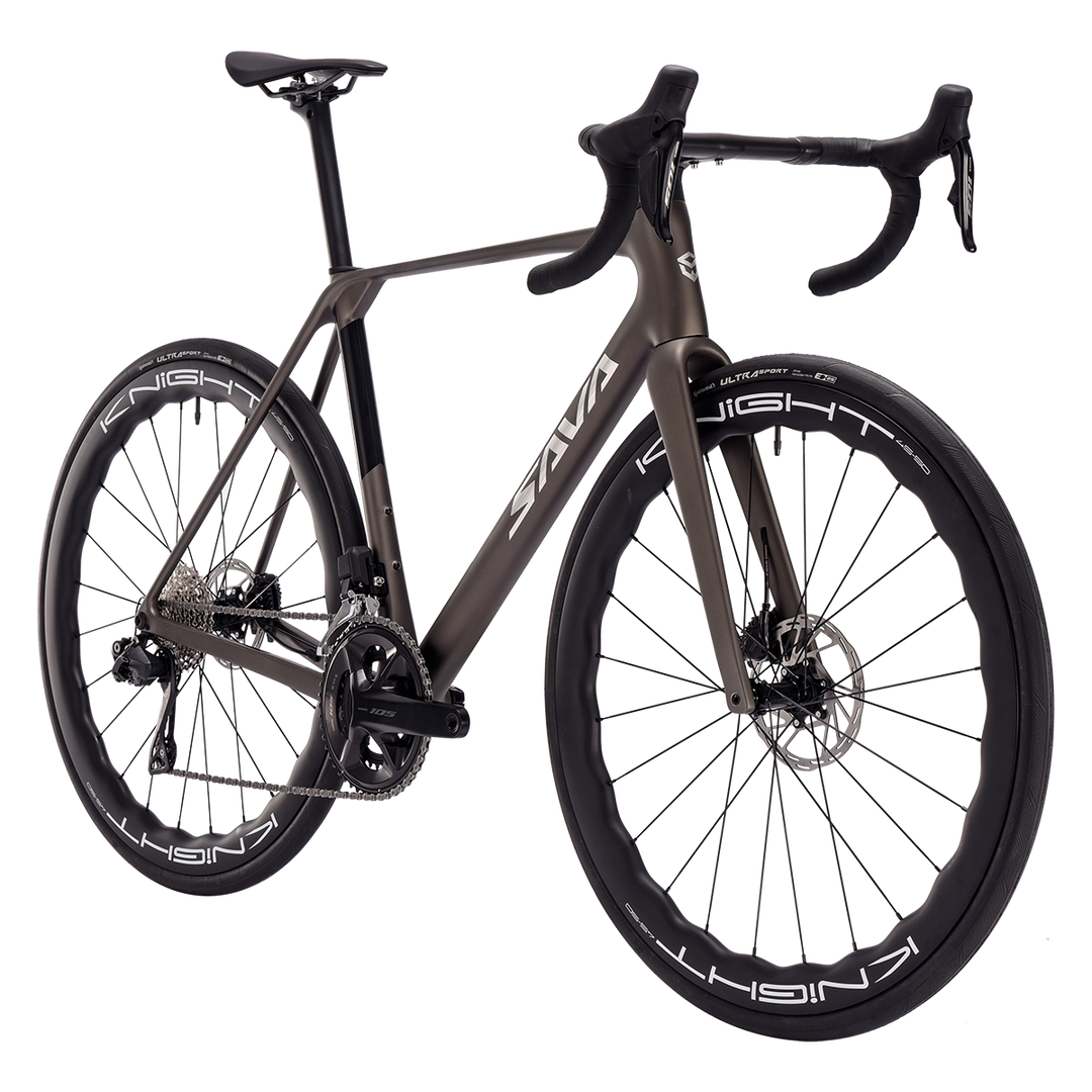 SAVA AeroX SLR7 105 Di2 Carbon Road Bike 24 speed-Knight carbon wheelsets-Gray Side