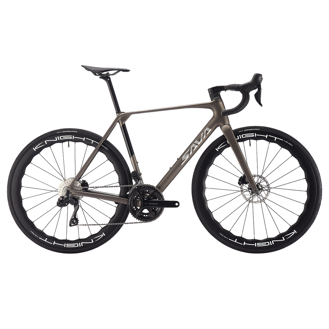 SAVA AeroX SLR7 105 Di2 Carbon Road Bike 24 speed-Knight carbon wheelsets-Gray