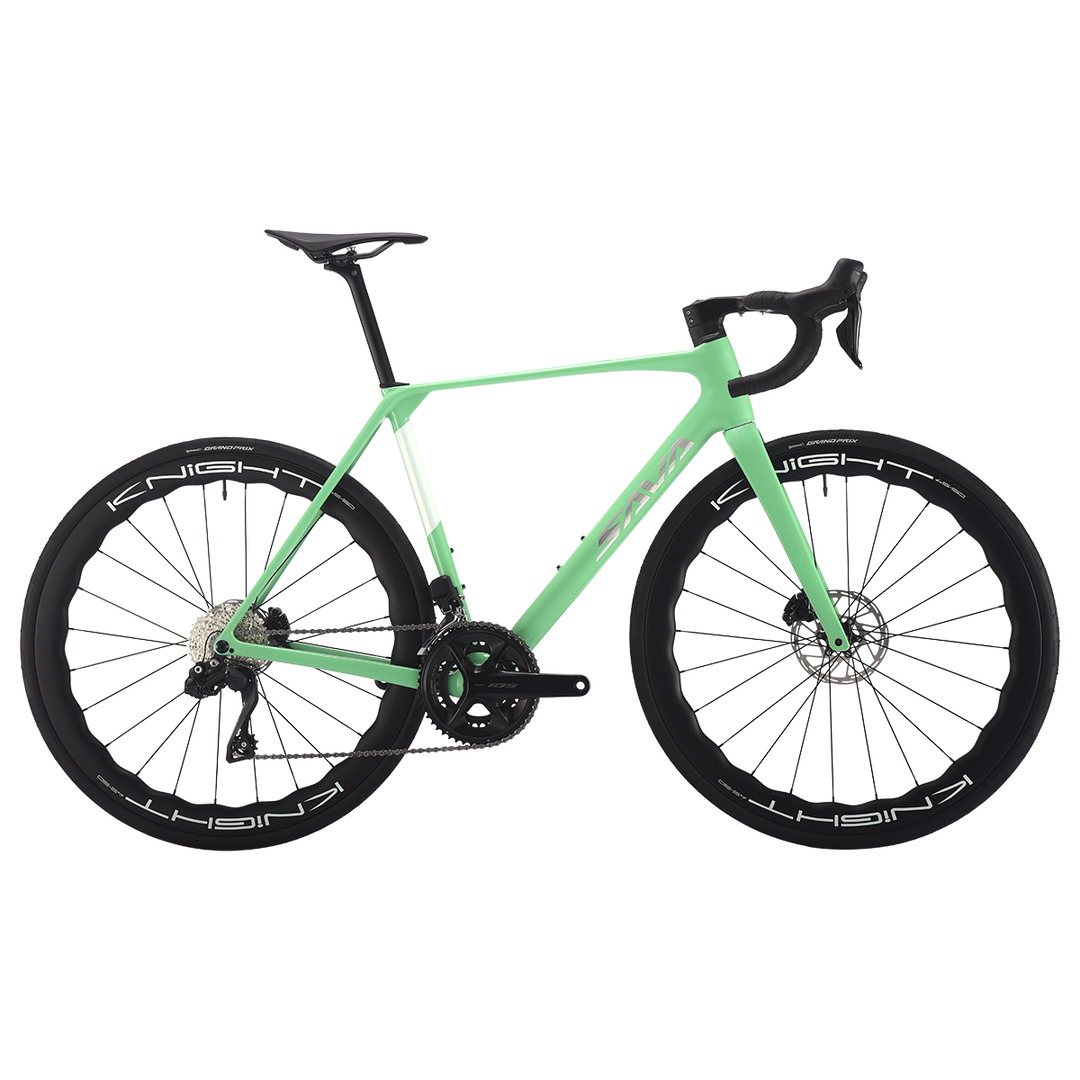 SAVA AeroX SLR7 105 Di2 Carbon Road Bike 24 speed-Knight carbon wheelsets-Green