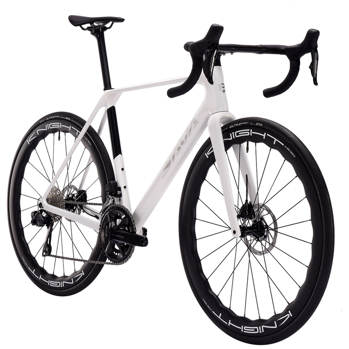 SAVA AeroX SLR7 105 Di2 Carbon Road Bike 24 speed-Knight carbon wheelsets-White Side
