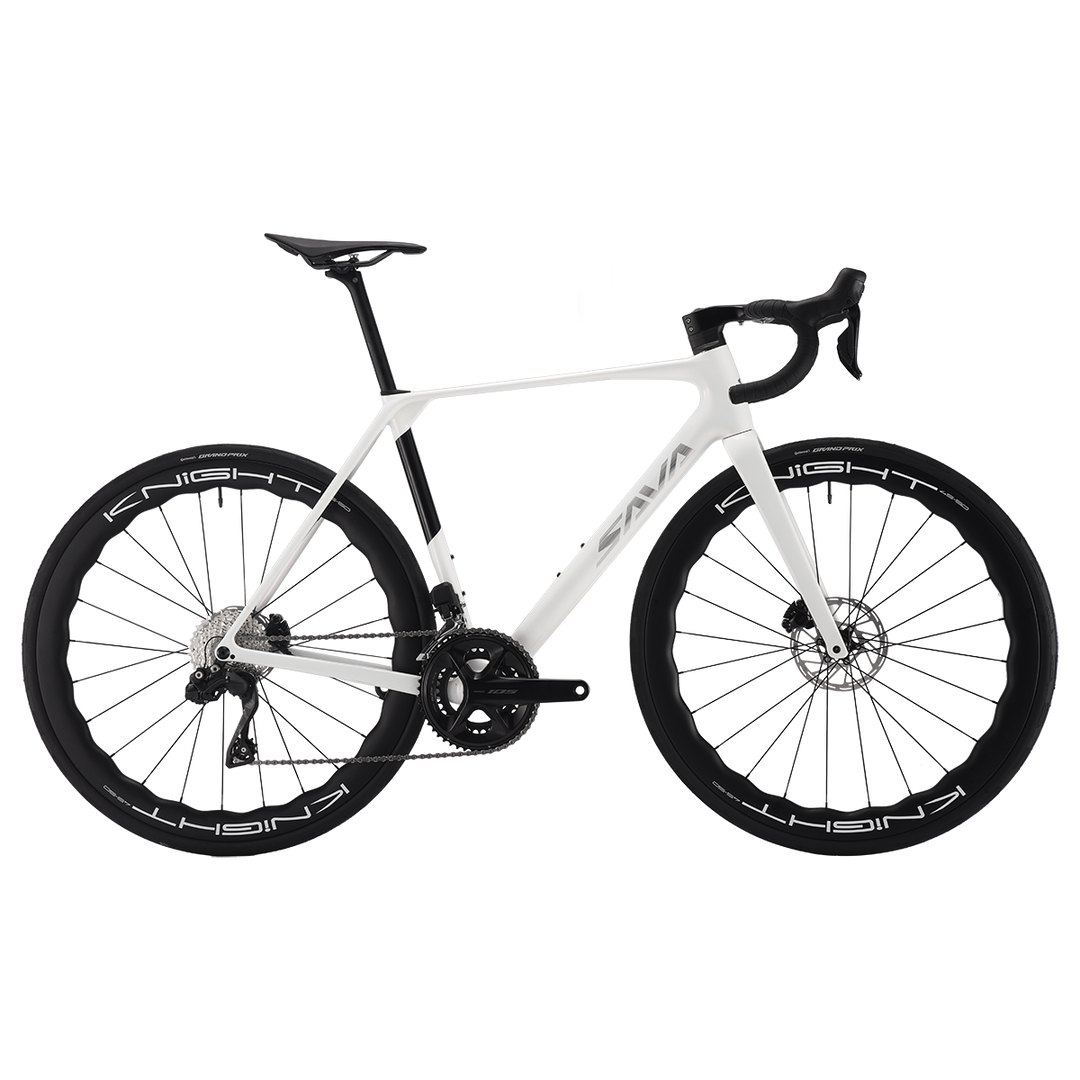 SAVA AeroX SLR7 105 Di2 Carbon Road Bike 24 speed-Knight carbon wheelsets-White