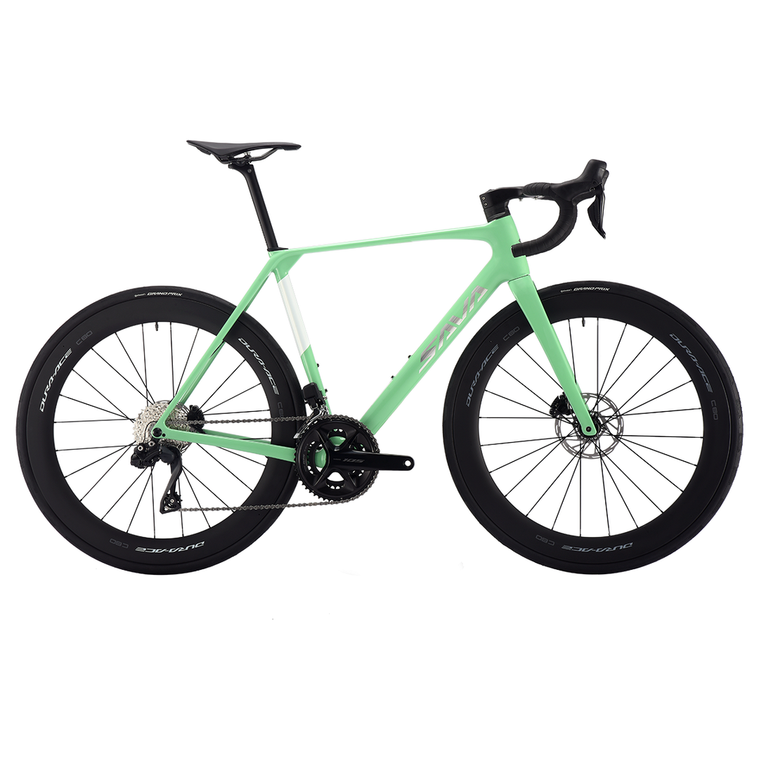 SAVA AeroX SLR7 105 Di2 Carbon Road Bike 24 speed-Dura Ace Carbon Wheesets -Green