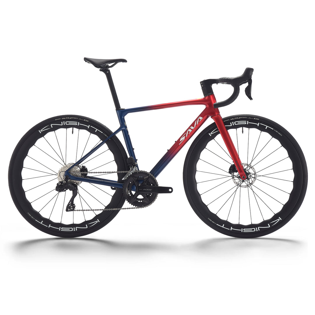 700C carbon wheels road bike|electronic shifting|sava falcon slr7-red blue