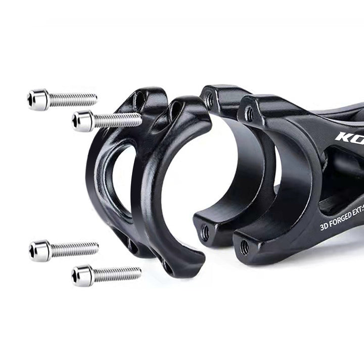 4-bolt clamp mountain bike rise stem, ensuring secure handlebar grip and stability.