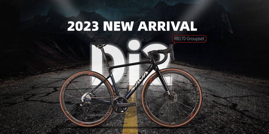 SAVA carbon road bike with R8170 groupset on a mountain road, 2023 new arrival