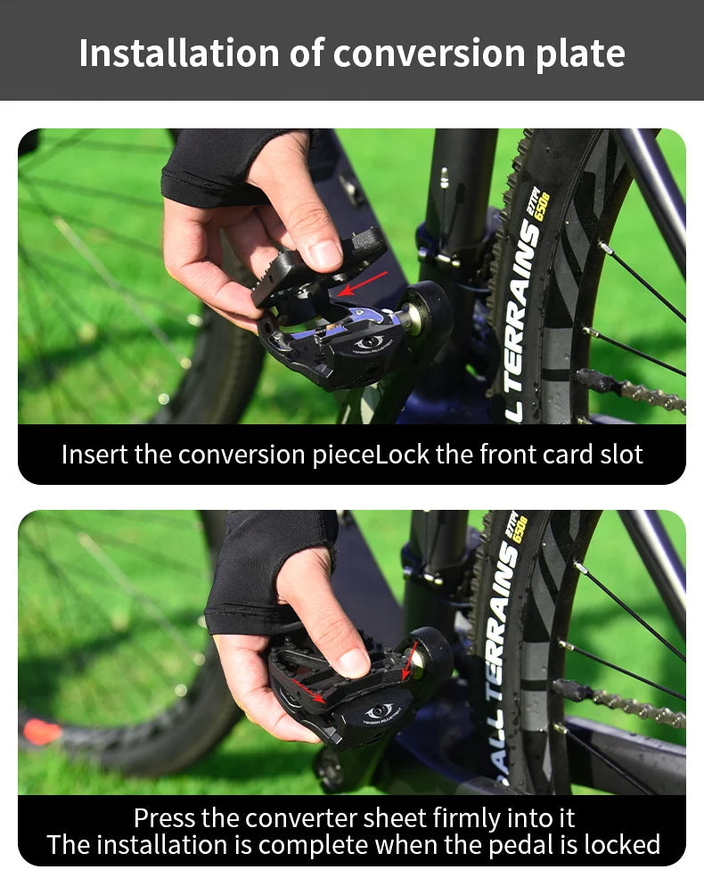 how to install the road bike pedals conversion piece