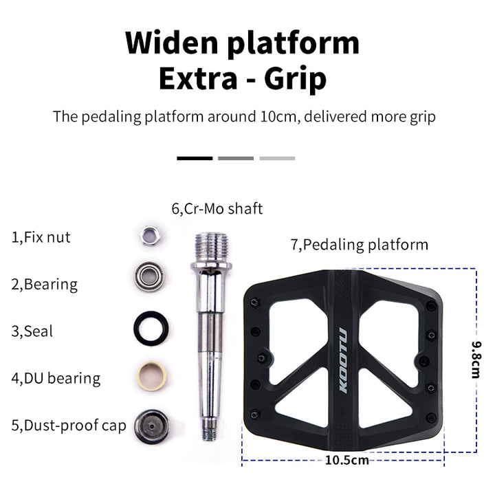 Wide Platform Design KOOTU Nylon MTB Pedals