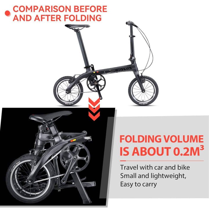 14 Inch SAVA Z0 Carbon Fiber Folding Bike - SAVA Carbon Bike