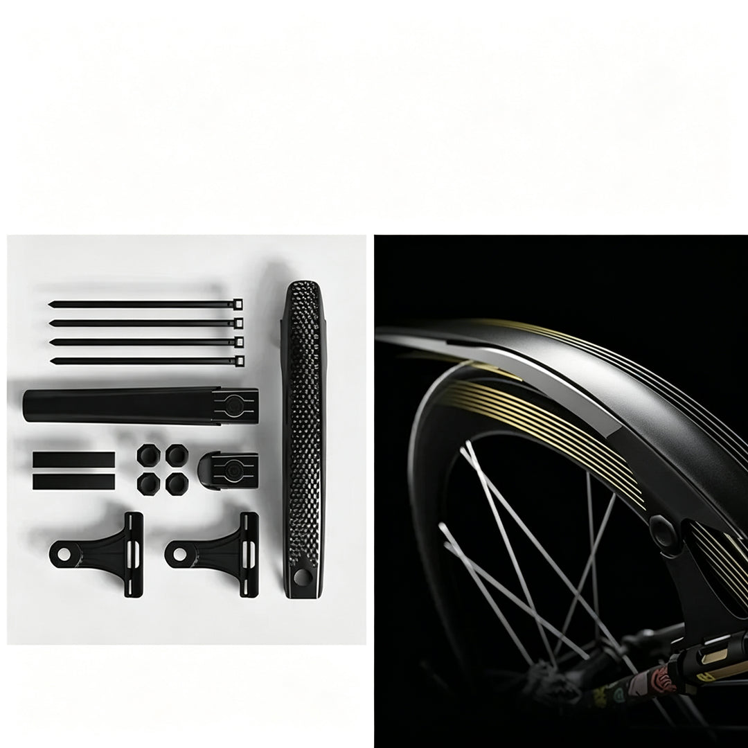 ENLEE black road bike fender quick-release mounting hardware kit with installation display