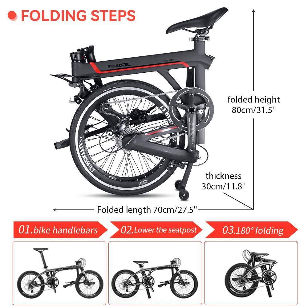 20 Inch SAVA Z3 Carbon fiber Folding Bike 9Speed