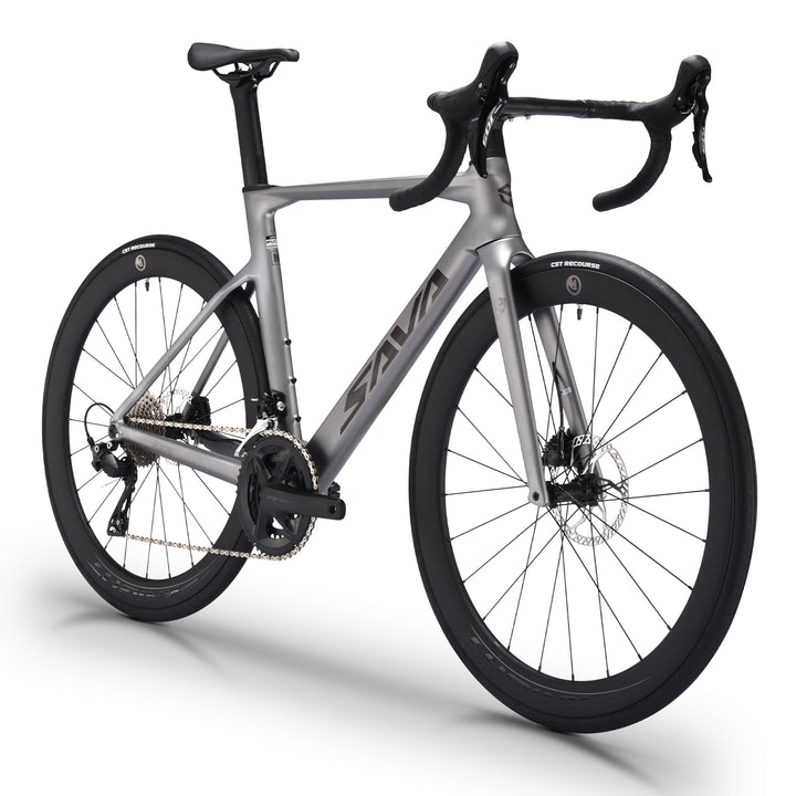 2026 A7L Pro Full Carbon Road Bike-Gray-45-degree angle
