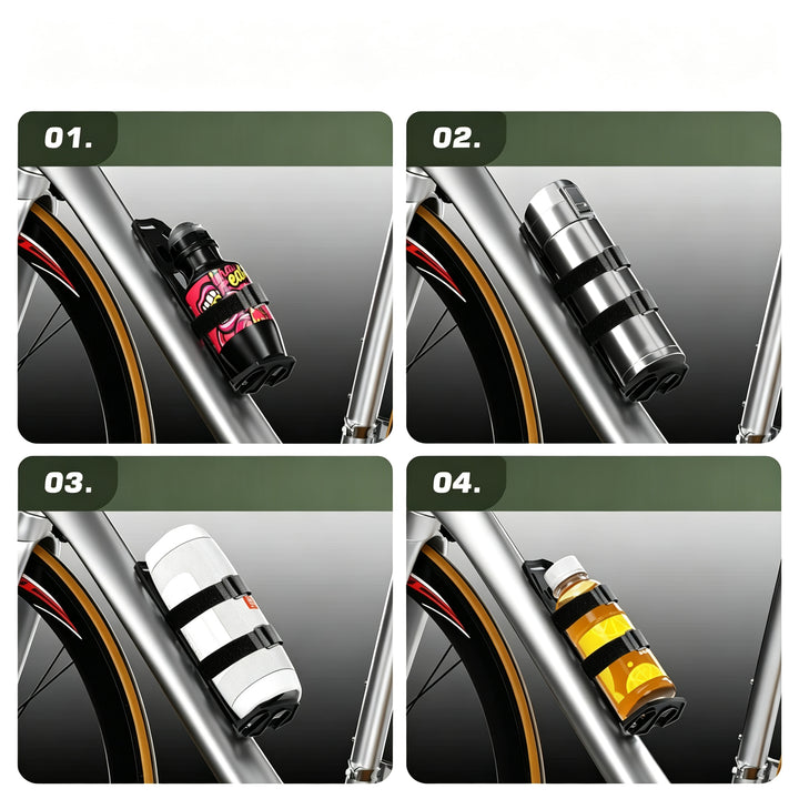ENLEE bicycle front fork cargo cage bracket installation and gear mounting display.