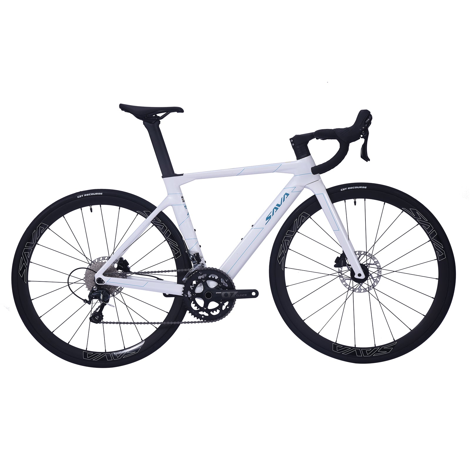 A4 carbon road bike with SENSAH hydraulic shifter levers-white