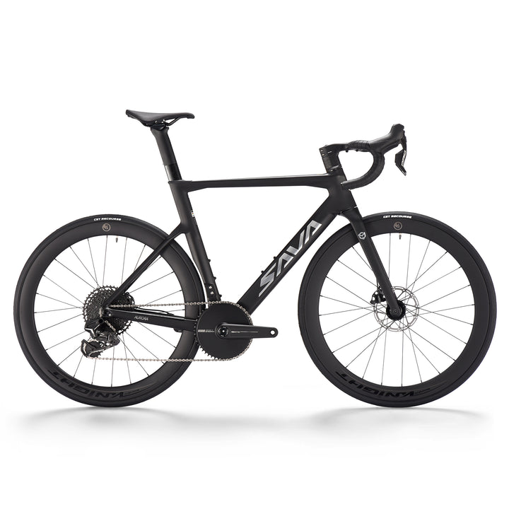 Black 2026 sava a7 se electronic shifting carbon road bike-Front view