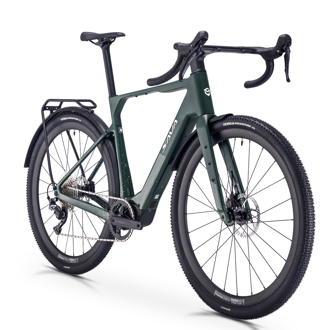 SAVA Gelaro S6 Carbon Gravel E-bike-Green-Side
