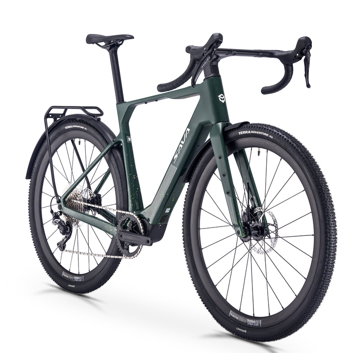 SAVA Gelaro S6 Carbon Gravel E-bike-Green-Side