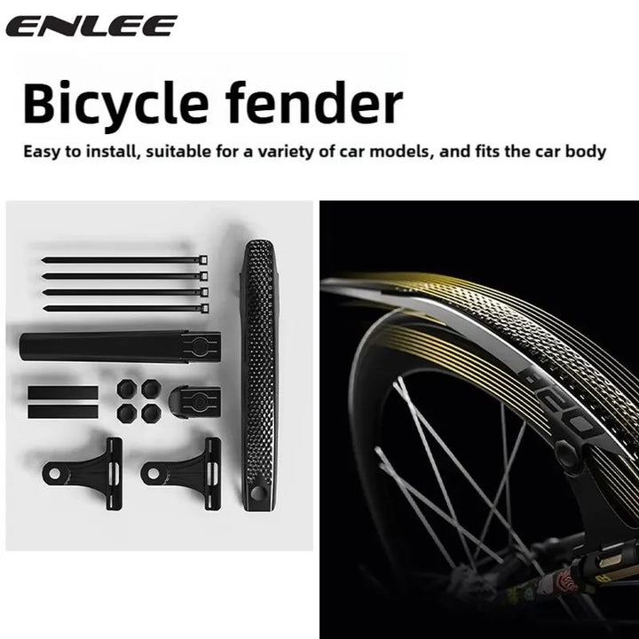 ENLEE EN-820 Road and Gravel Bike Fender Pair Black image 1
