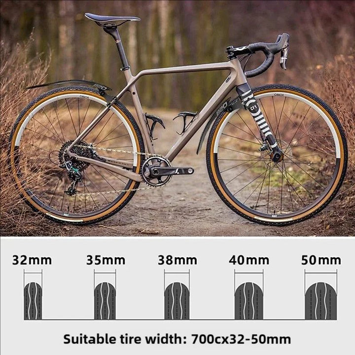 ENLEE EN-820 Road and Gravel Bike Fender Pair Black image 2