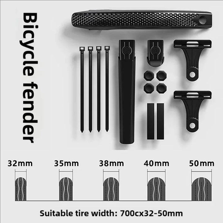 ENLEE EN-820 Road and Gravel Bike Fender Pair Black image 3