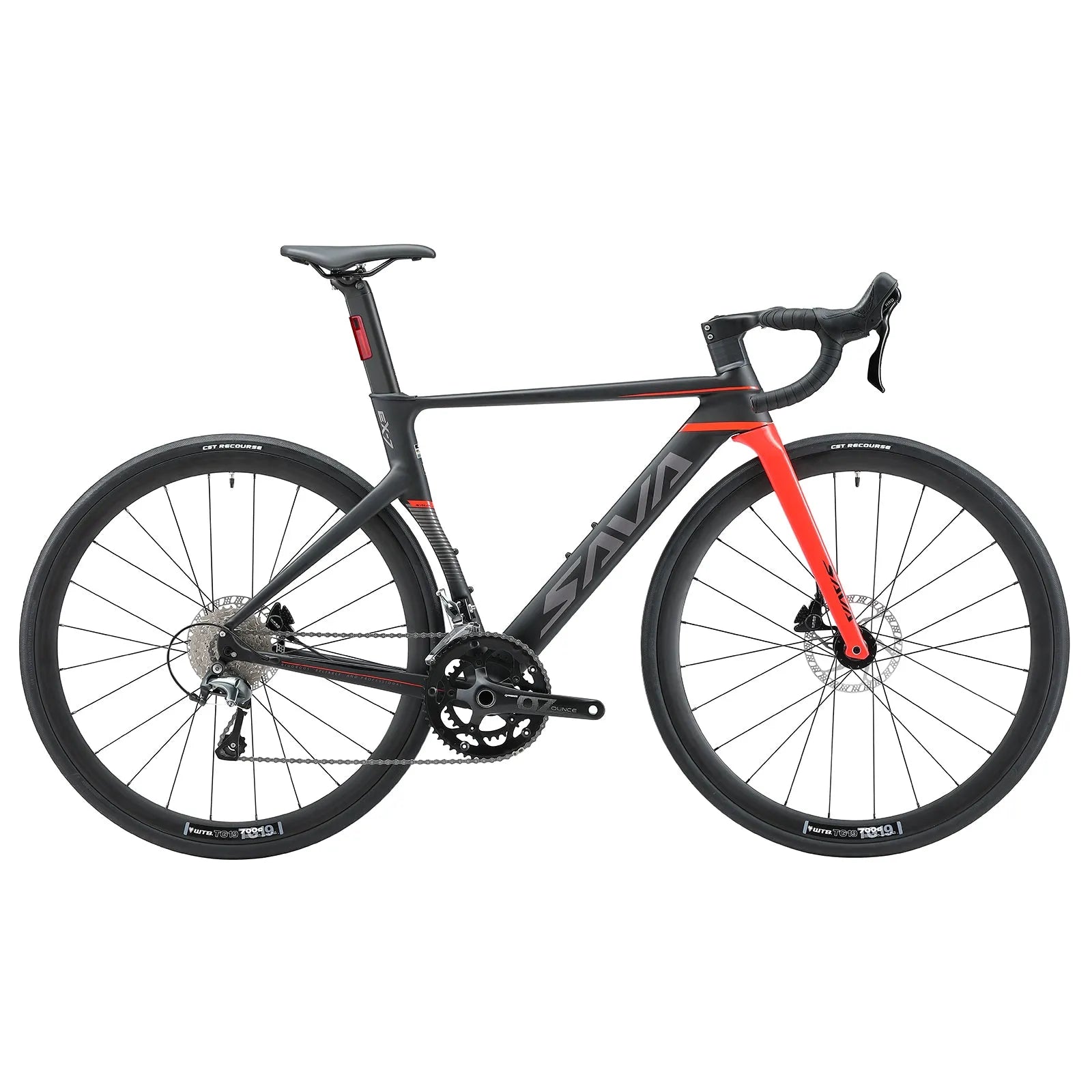 EX7 Aluminum Road Bike-Black red