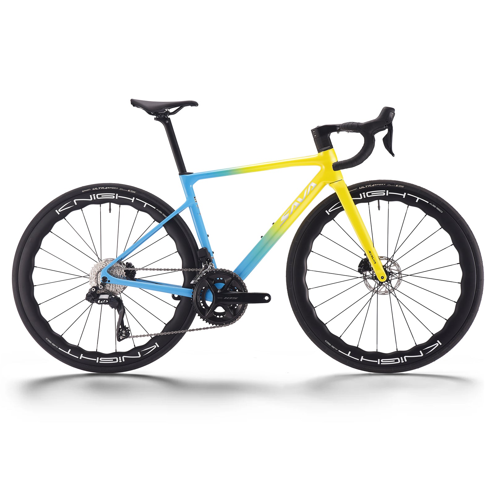 High performance carbon road bike-SAVA Falcon SLR7-Blue yellow