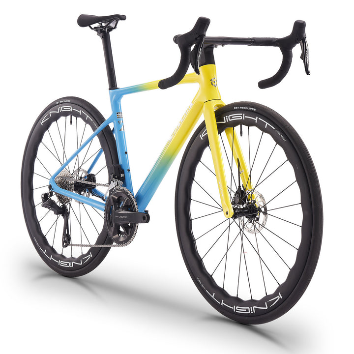 SAVA Falcon SLR7 blue yellow road bike side view