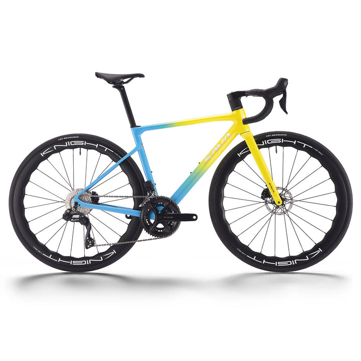 SAVA Falcon SLR7 full carbon road bike in blue and yellow