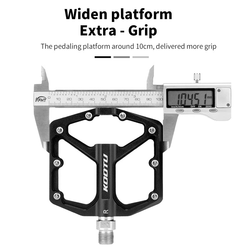 kootu gravel bike KOOTU Mountain Bike Pedals, 9/16 Bicycle Pedals Aluminum Alloy, 3 Sealed Bearings, Cycling Wide Platform Flat Bikes Pedals Antiskid Waterproof