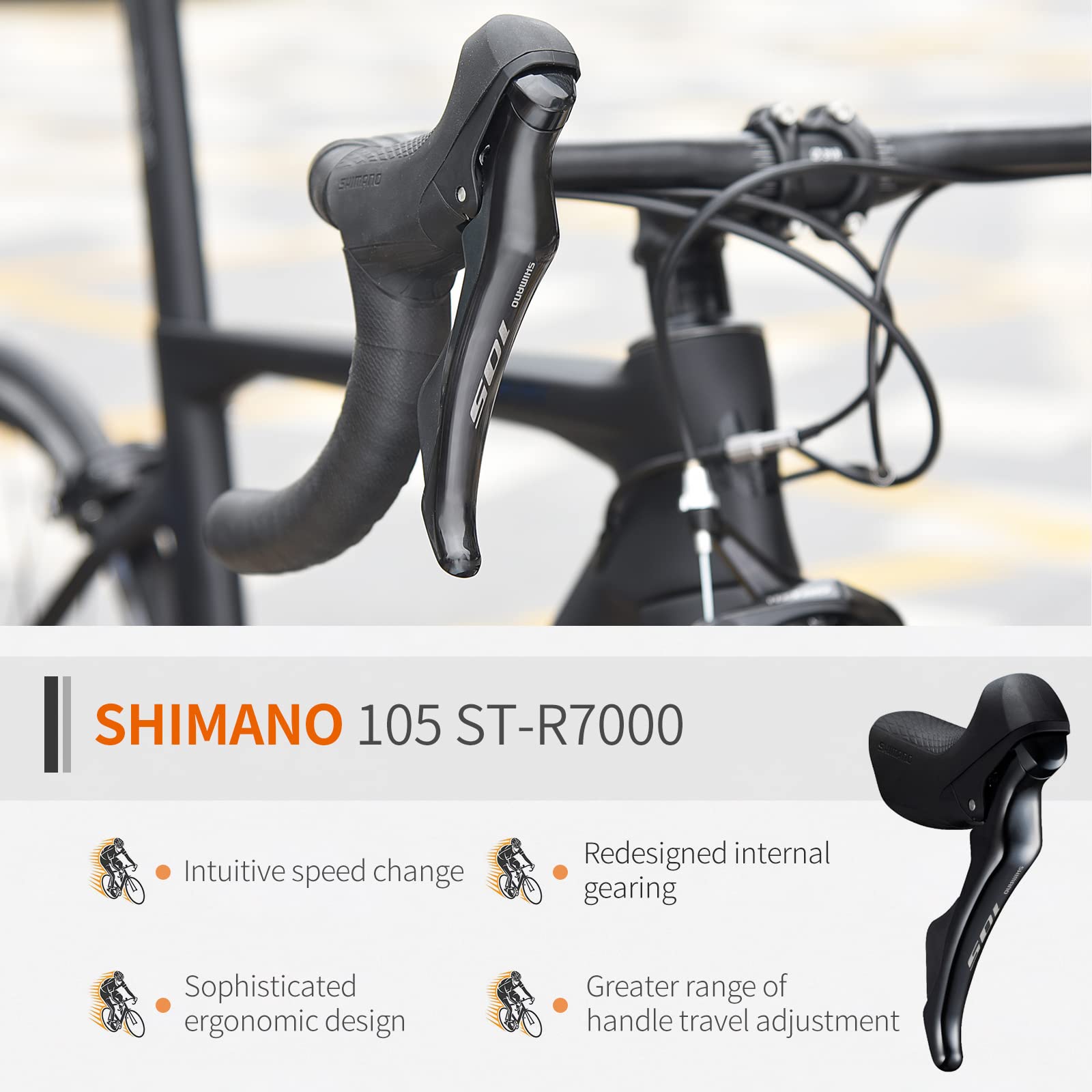 V7 carbon road bike-shimano 105 shifter levers