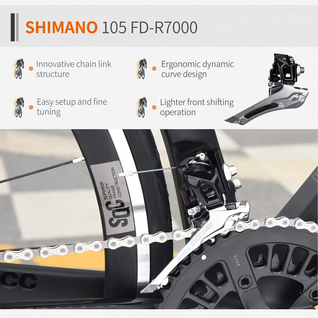 V7 carbon road bike-shimano 105 front derailleur