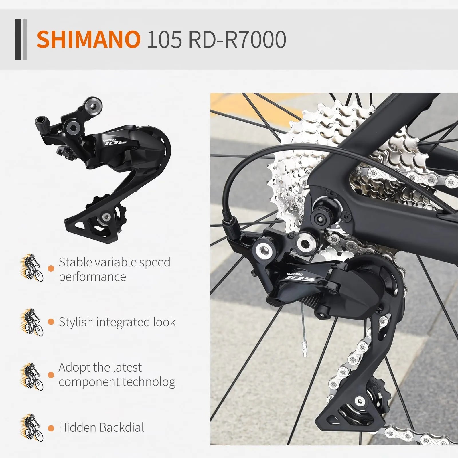V7 carbon road bike-shimano 105 rear derailleur
