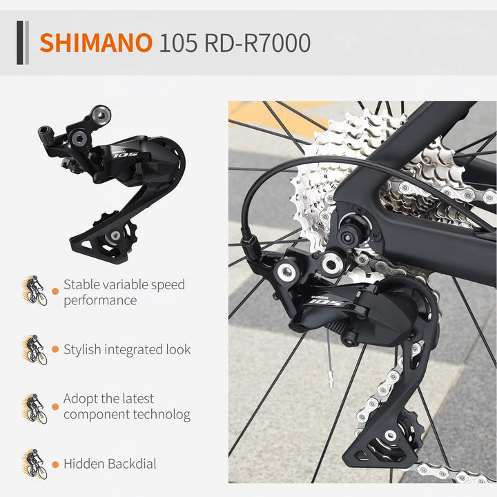 V7 carbon road bike-shimano 105 rear derailleur