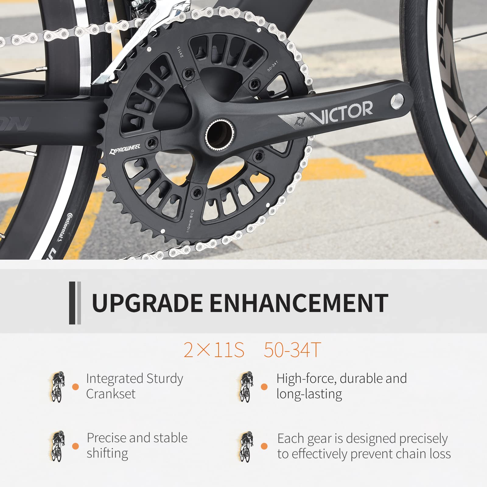 V7 carbon road bike-lightweight crankset