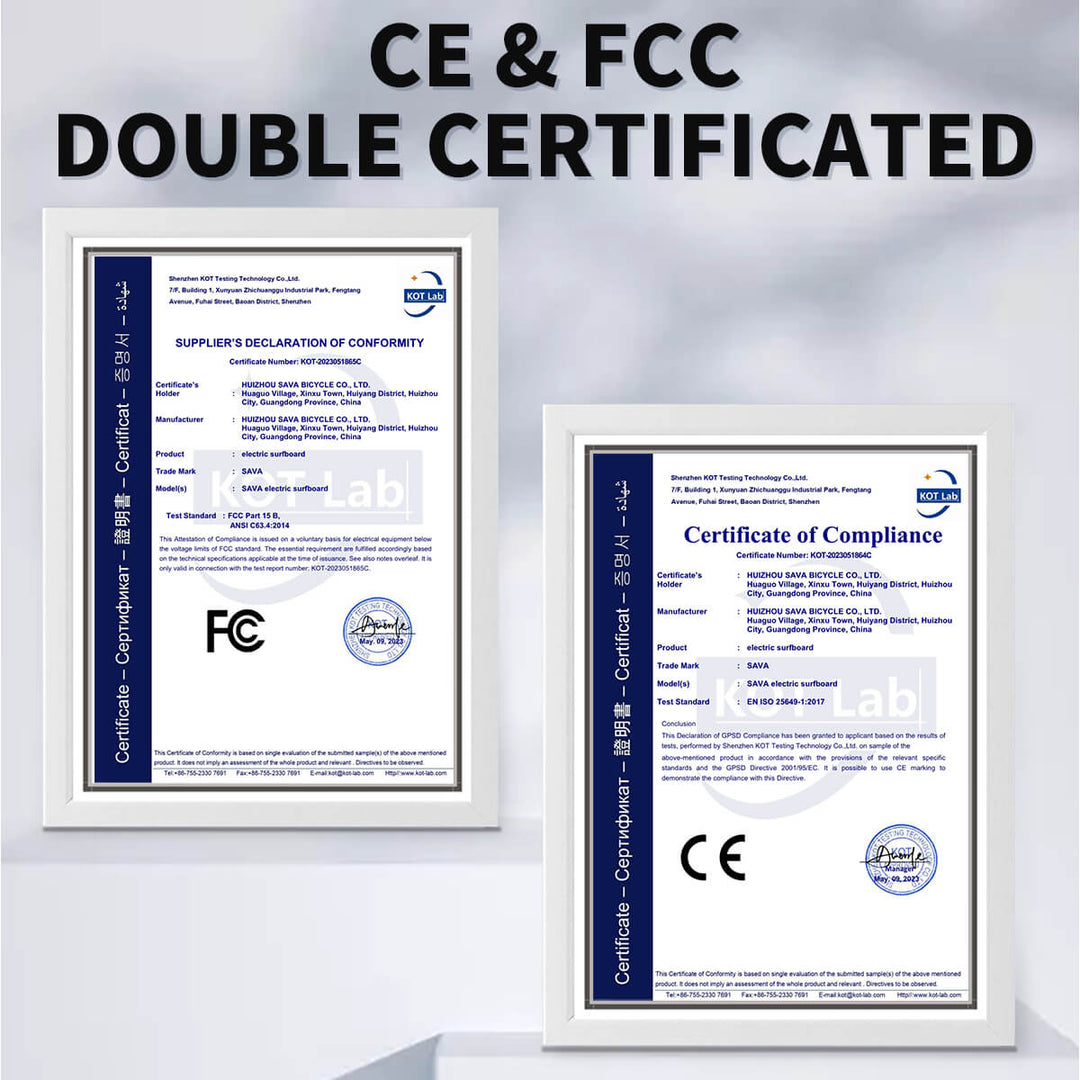 SAVA E-srufboard CE certification