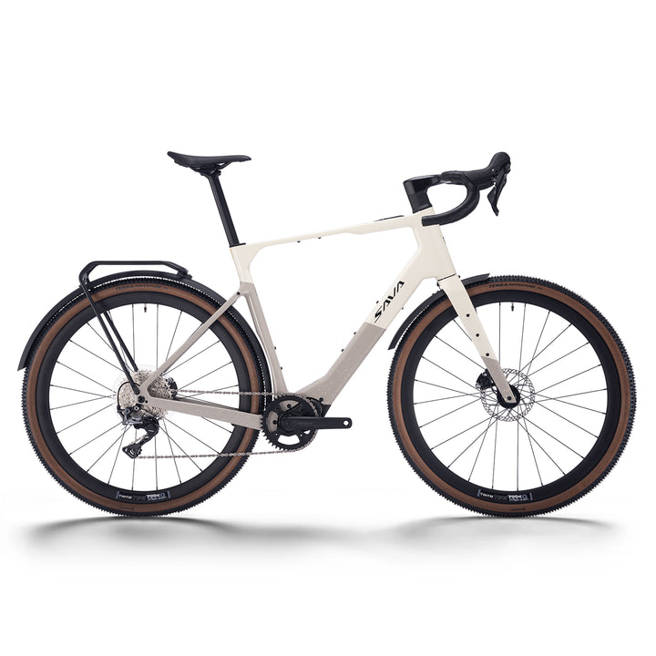 SAVA Gelaro S6 Carbon Gravel E-bike-White