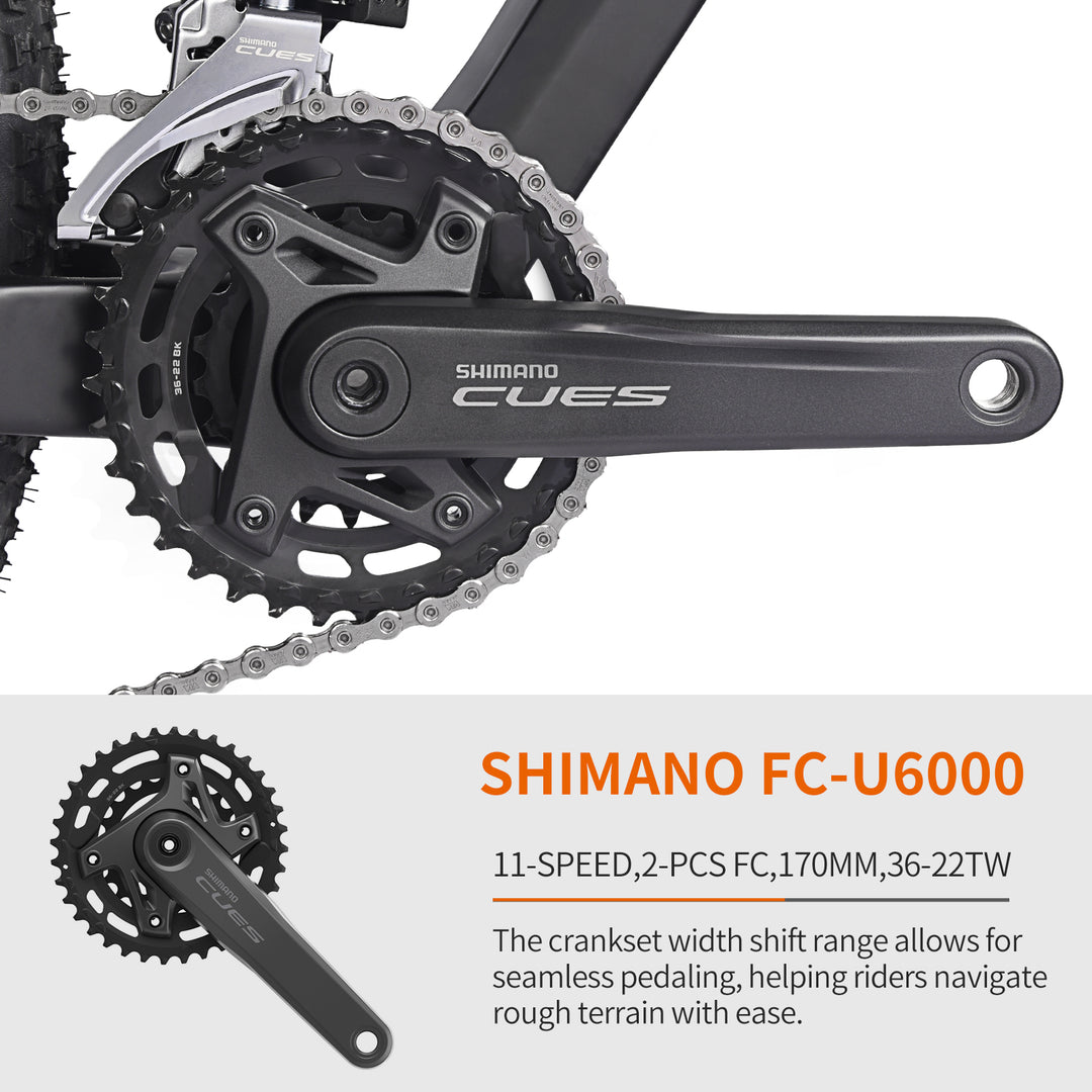 SHIMANO CUES U6000 crankset|double Chainring|SAVA Carbon Bike