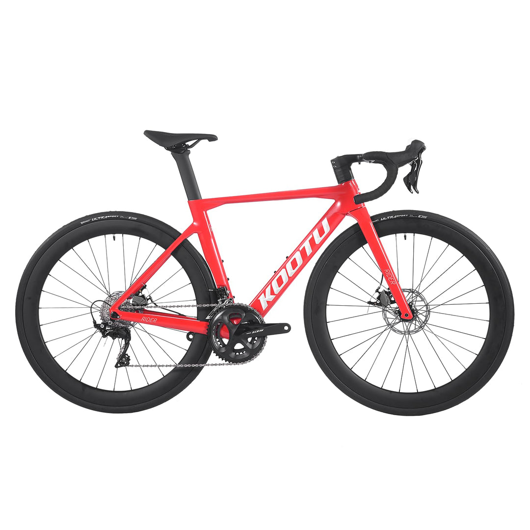KOOTU Rider 5.1 Carbon Road Bike | Shimano 105 | 56cm Red Clearance | US Warehouse