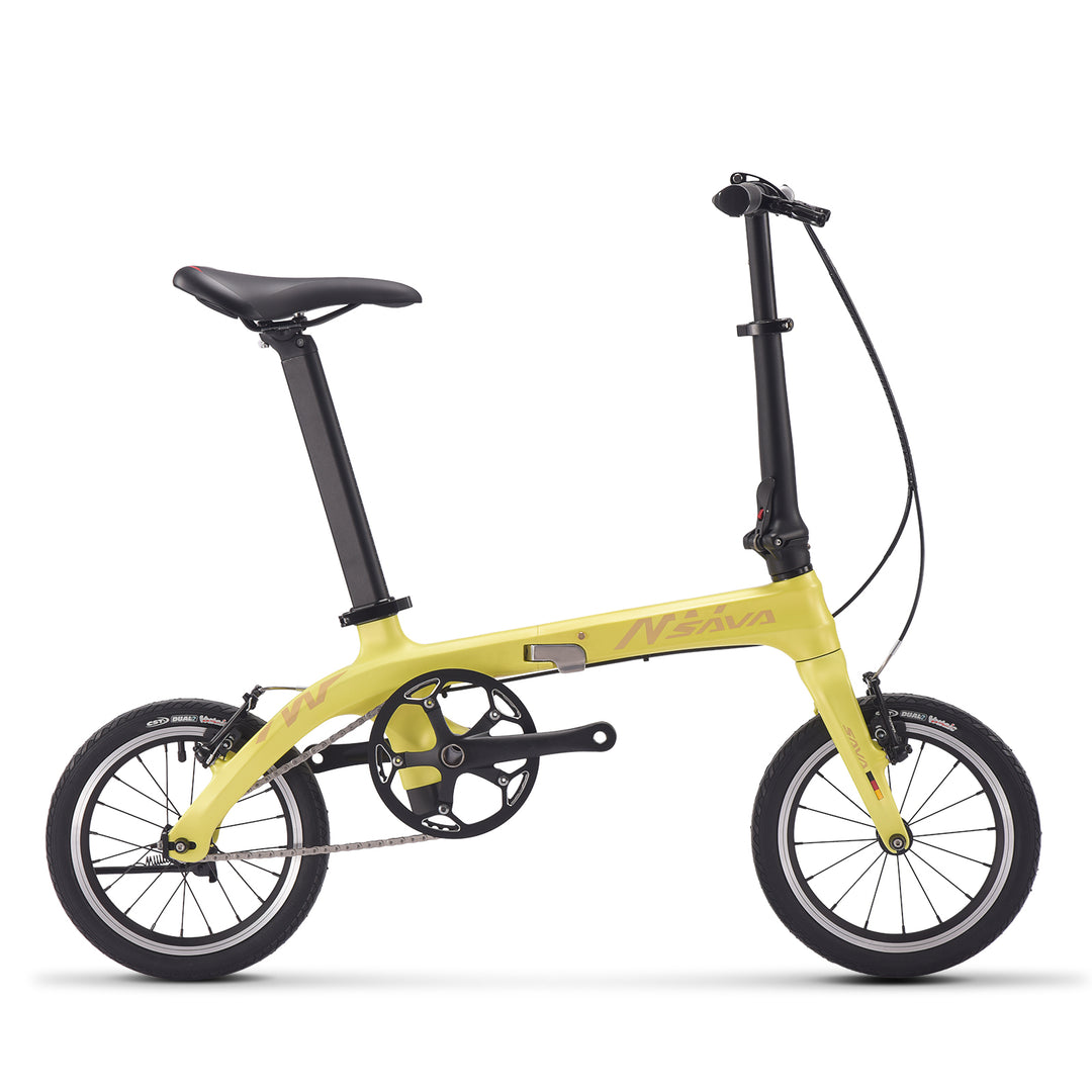 2026 14inch Yellow SAVA Carbon Folding Bike for adult