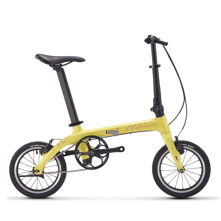 2026 14inch Yellow SAVA Carbon Folding Bike for adult