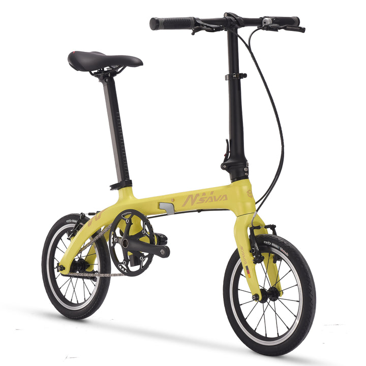 2026 14inch Yellow Ultralight SAVA Cabron Folding Bicycle