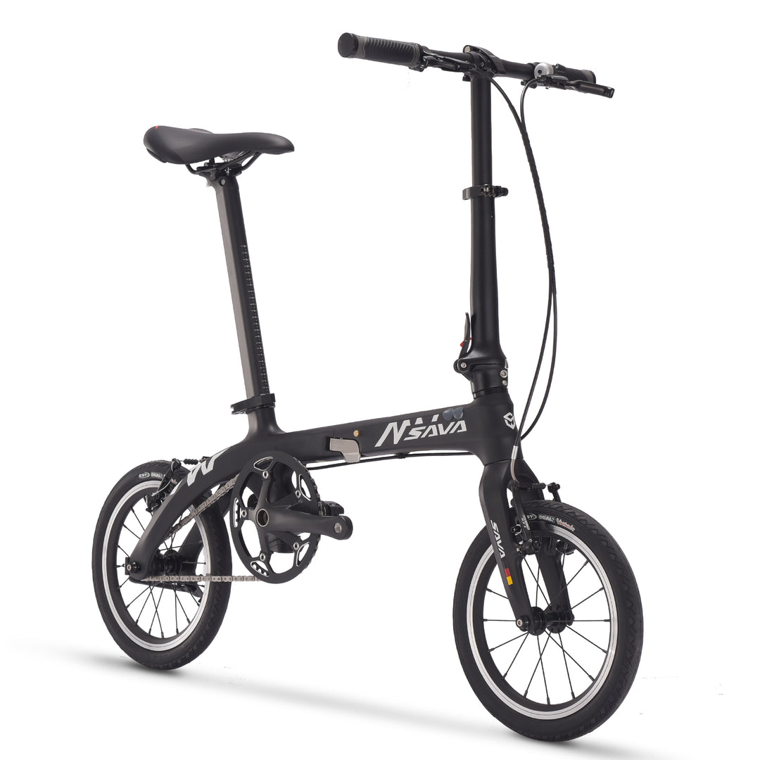 2026 SAVA Commuter Portable Adult Carbon Folding Bike-14inch wheels-Black