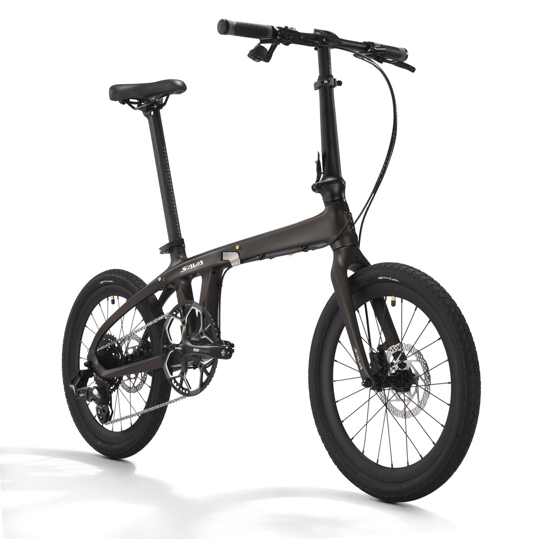SAVA Z1-SE Carbon Folding Bike – 20″ Carbon Frame|SENTYEH 12-Speed Electronic Shifting|Hydraulic Disc Brakes-side-Gray