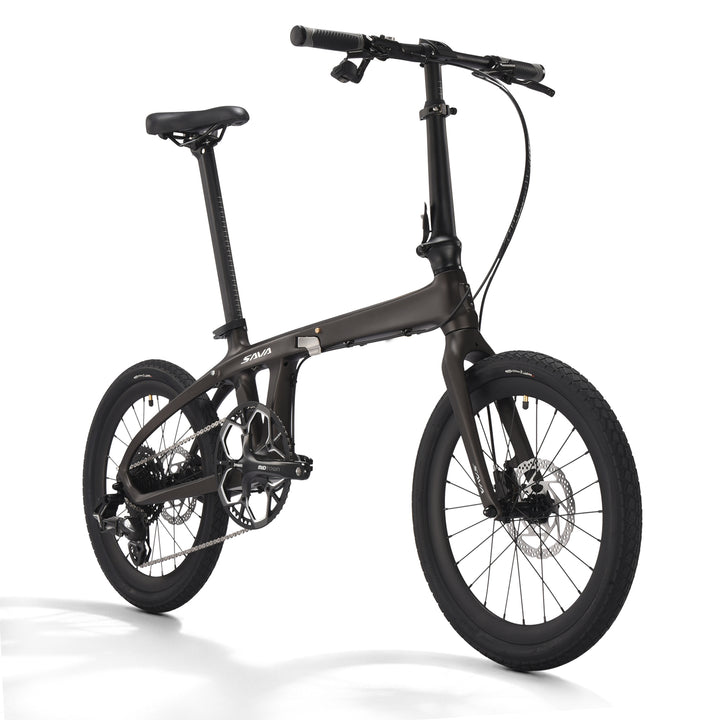 SAVA Z1-SE Carbon Folding Bike – 20″ Carbon Frame|SENTYEH 12-Speed Electronic Shifting|Hydraulic Disc Brakes-side-Gray